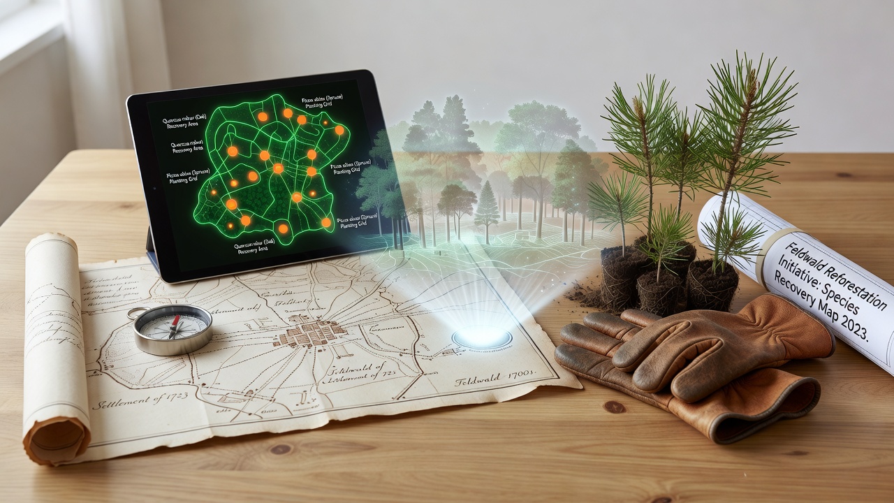 Echoes from Feldwald's 1700s: Settlement Maps Informing Modern Tree Planting Strategies