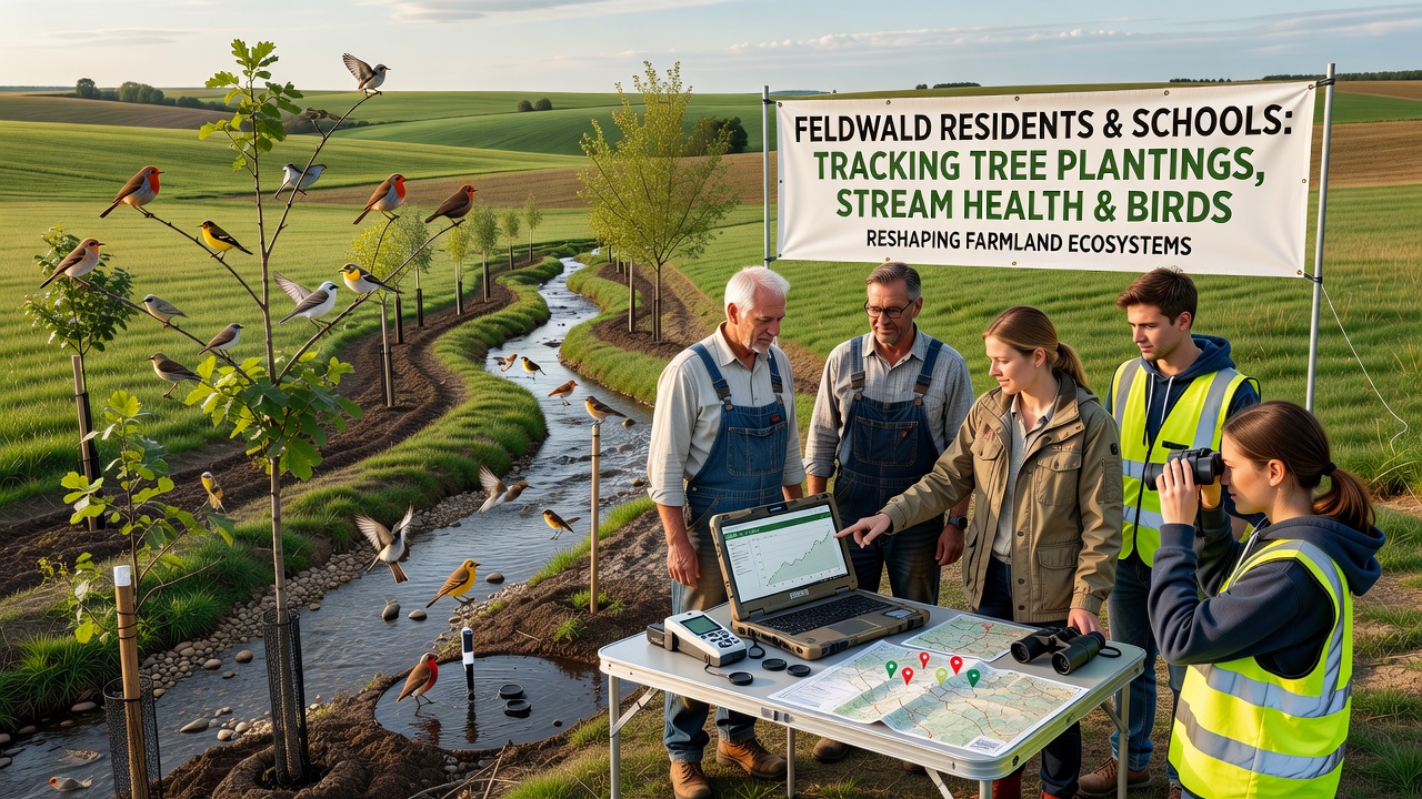Residents Track How School Tree Plantings Reshape Stream Conditions and Bird Numbers Across Feldwald Farmlands